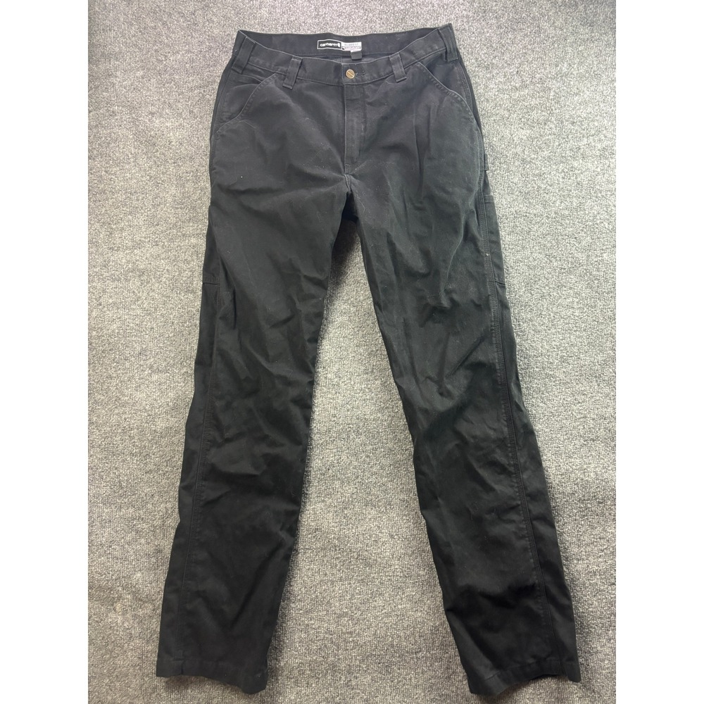 Carhartt Carpenter Pants Mens 34x36 Black Relaxed Fit Canvas Work B324 BLK